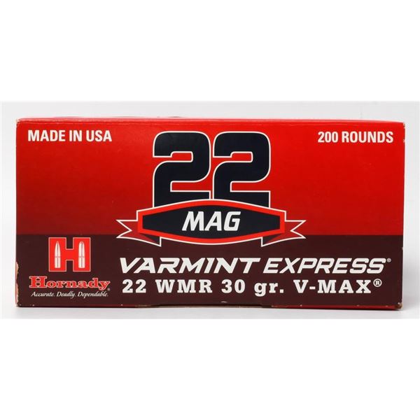 200 Rounds Of Hornady .22 WMR Ammunition