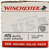 Image 2 : 100 Rounds Of Winchester USA .45 ACP Ammunition