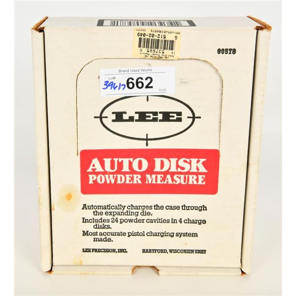 LEE auto Disk Powder Measure in box