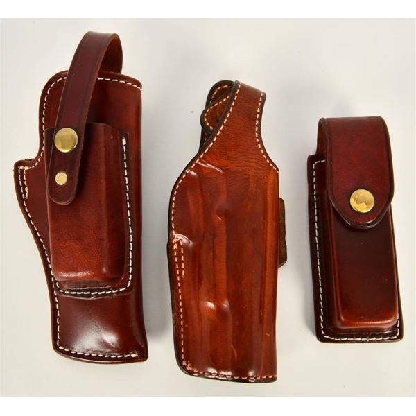 (2) Leather Holster and Mag Pouch