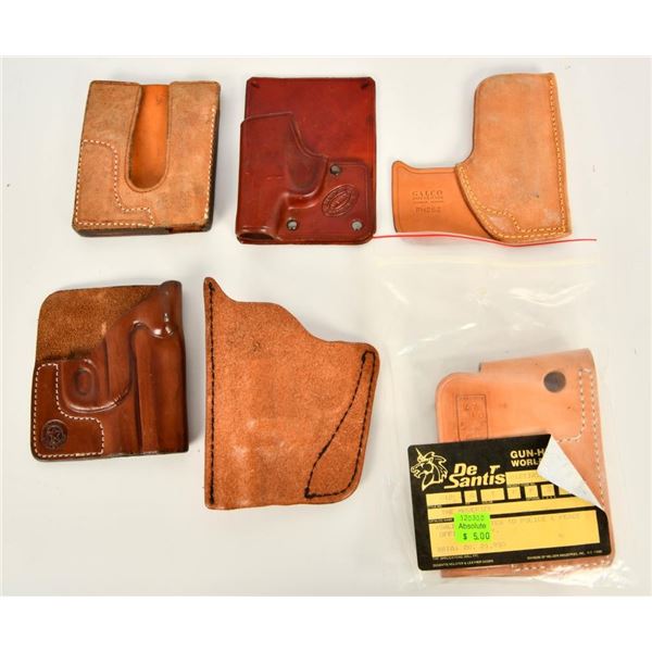 (6) various leather holsters