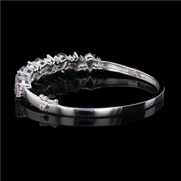 6.00 ctw Pear Mystic Quartz and 0.85 ctw Topaz Bracelet