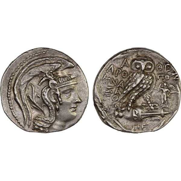 ATTICA: Athens, AR tetradrachm (16.23g), 128/7 BC, VF-XF