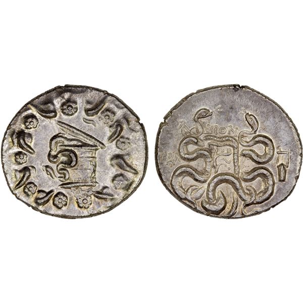 LYDIA: Tralles, AR cistophoric tetradrachm (12.64g), ca. 100-90 BC, NGC Mint State, 4/5, 5/5