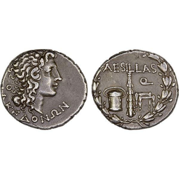 MACEDON (ROMAN): Aesillas, quaestor, AR tetradrachm (16.21g), Amphipolis, ca. 95-70 BC, Choice VF