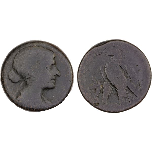 PTOLEMAIC (EGYPT): Cleopatra VII Thea Neotera, 51-30 BC, AE 80 drachmai (19.84g), Alexandria, Fine