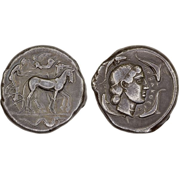 SICILY: Sicily, Second Democracy, 466-405 BC, AR tetradrachm (17.03g), ca. 466-460 BC, VF