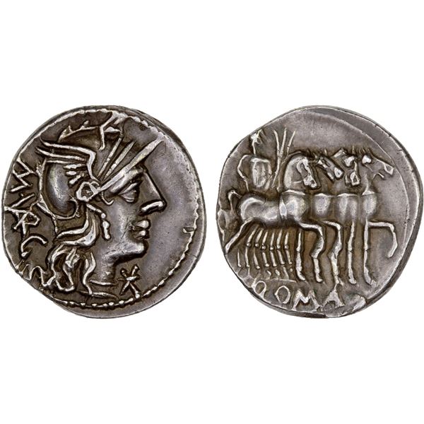 ROMAN REPUBLIC: M. Vargunteius, AR denarius (3.89g), Rome, 130 BC, VF-XF