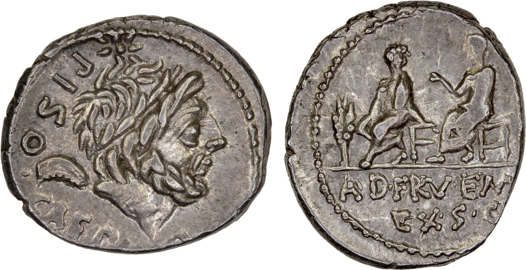 Servilius Inscriptions ROMAN REPUBLIC: Q. Servilius Caepio & L. Calpurnius Piso, AR denarius ...