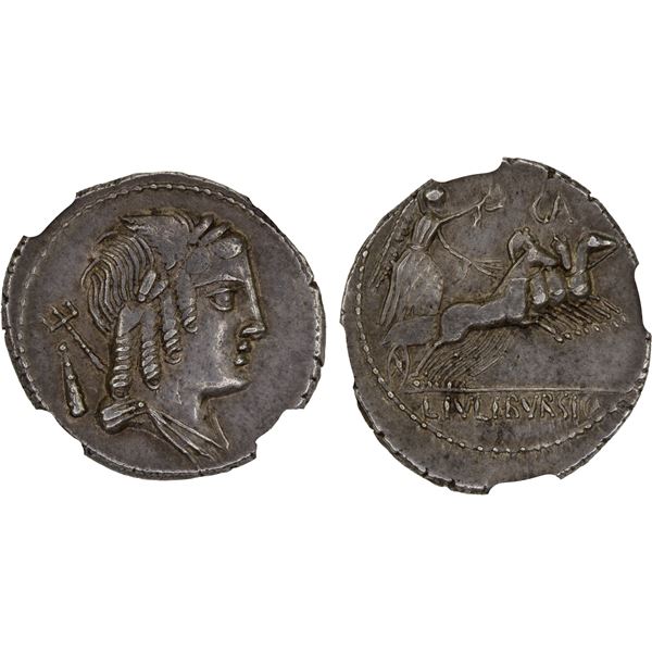 ROMAN REPUBLIC: L. Julius Bursio, AR denarius (3.60g), Rome, 85 BC, NGC Choice XF