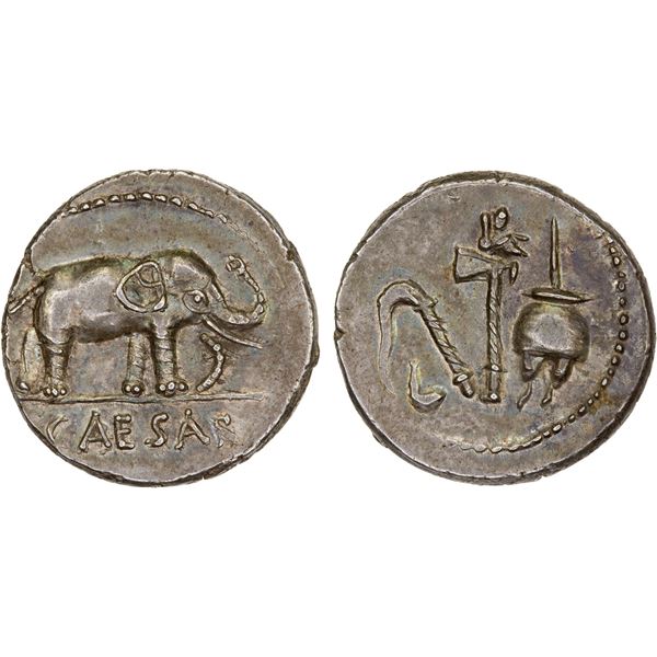 ROMAN IMPERATORIAL PERIOD: Julius Caesar, AR denarius (3.92g), 49-48 BC, NGC Choice AU