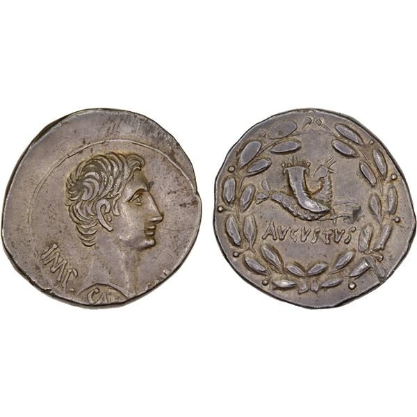 ROMAN EMPIRE: Augustus, 27 BC-14 AD, AR cistophorus (11.94g), Ephesus, 25 BC, Choice XF