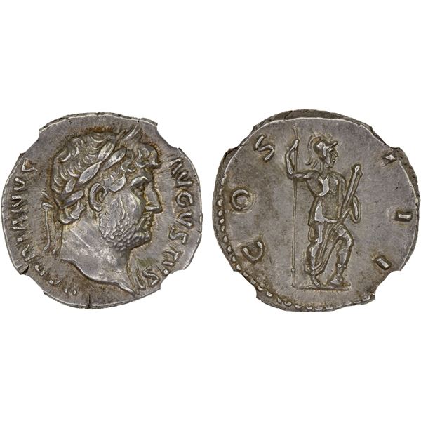 ROMAN EMPIRE: Hadrian, 117-138 AD, AR denarius (3.22g), Rome, 126-127 AD, NGC Choice XF