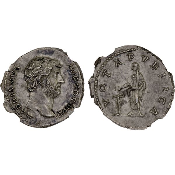 ROMAN EMPIRE: Hadrian, 117-138 AD, AR denarius (3.14g), Rome, 137-138 AD, NGC AU