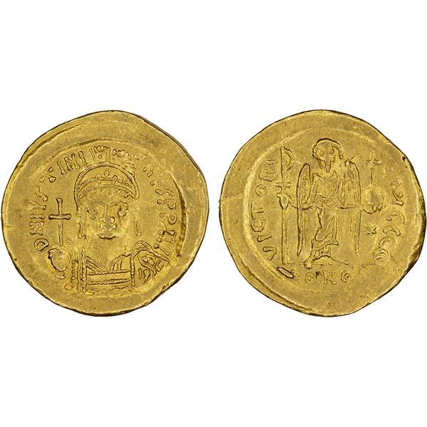 BYZANTINE EMPIRE: Justinian I, 527-565, AV solidus (4.42g), Constantinople, XF