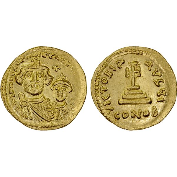 BYZANTINE EMPIRE: Heraclius, 610-641, AV solidus (4.40g), Constantinople, ca. 616-625, AU