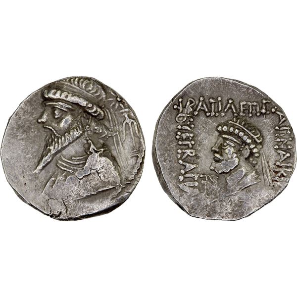 ELYMAIS: Kamnaskires V, ca. 54-32 BC, AR tetradrachm (13.36g), Seleukeia on the Hedyphon, XF