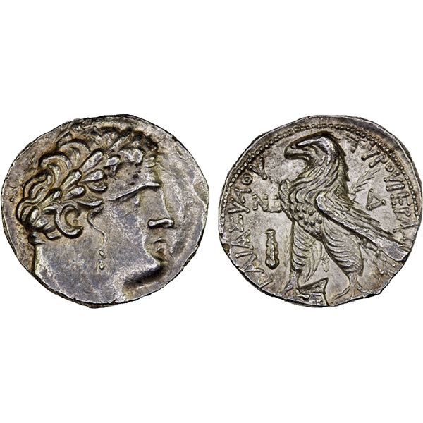 PHOENICIA: Tyre, AR shekel (14.32g), year 50 (77/6 BC), AU