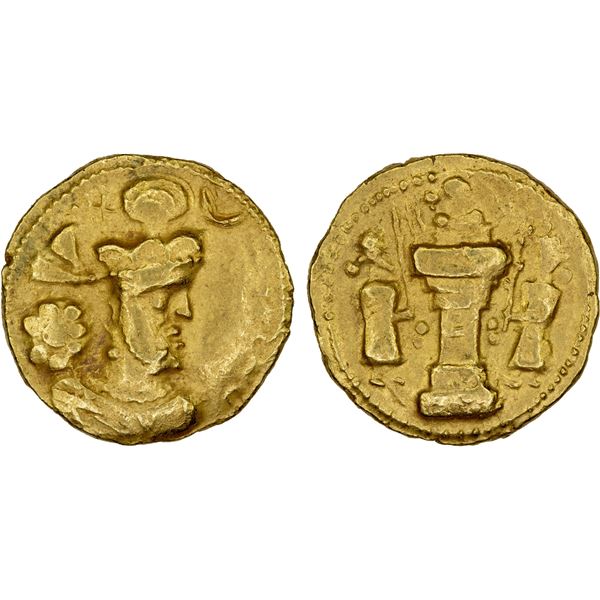 SASANIAN KINGDOM: Shahpur III, 383-388, AV stater (7.26g), Sind district, strong VF