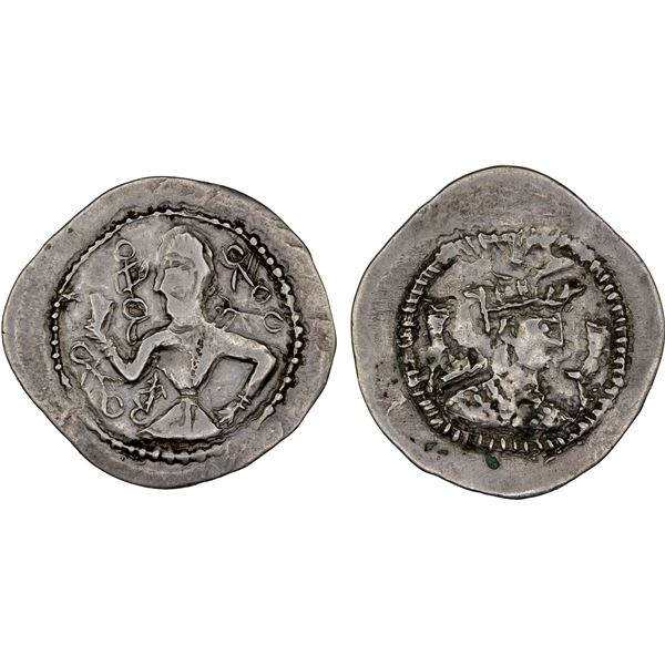 ALCHON HUNS: Proper Hephthalites, ca. 475-550, AR drachm (4.04g), VF