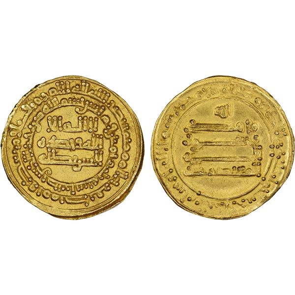 ABBASID OF YEMEN: al-Mu'tadid, 892-902, AV dinar al-mutawwak (2.92g), San'a, AH283, XF