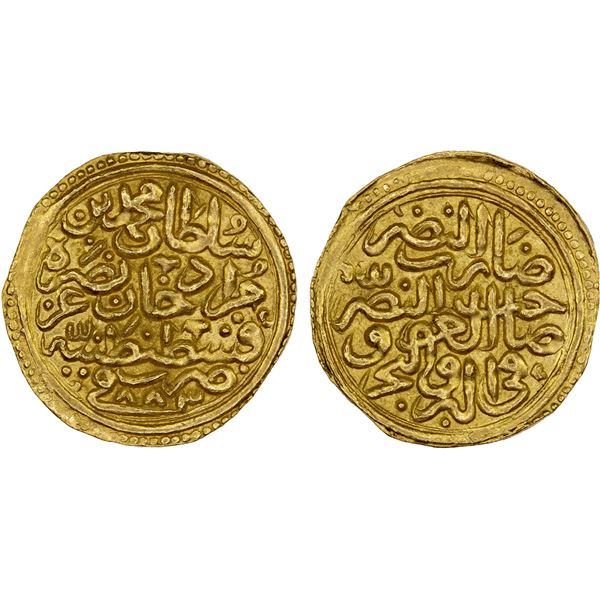 OTTOMAN EMPIRE: Mehmet II, 1451-1481, AV sultani (3.48g), Kostantiniye, AH883, XF-AU