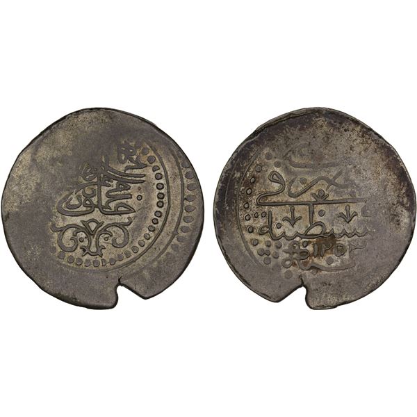 ALGIERS: Mahmud II, 1808-1839, AR budju (tugrali-rial) (8.47g), Constantine, AH1253, XF
