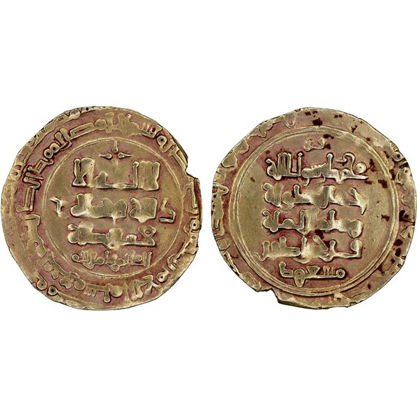 GHAZNAVID: Farrukhzad, 1053-1059, AV dinar (3.47g), Ghazna, AH444, VF