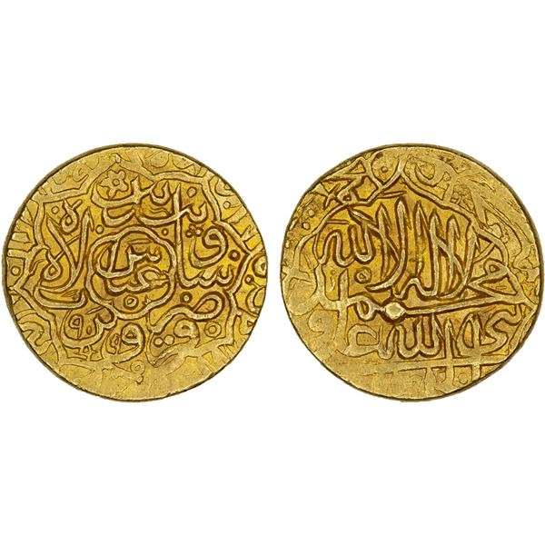SAFAVID: 'Abbas I, 1588-1629, AV mithqal (4.60g), Qazwin, AH999, XF