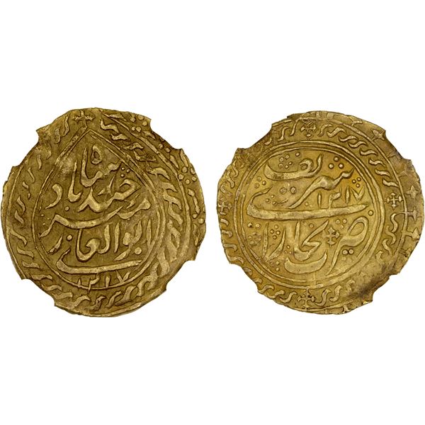 MANGHIT OF BUKHARA: Haidar, 1800-1826, AV tilla, Bukhara, AH1217//1217, NGC AU53