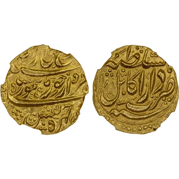 DURRANI: Taimur Shah, 1772-1793, AV mohur, Kabul, AH1188 year 3, NGC AU55