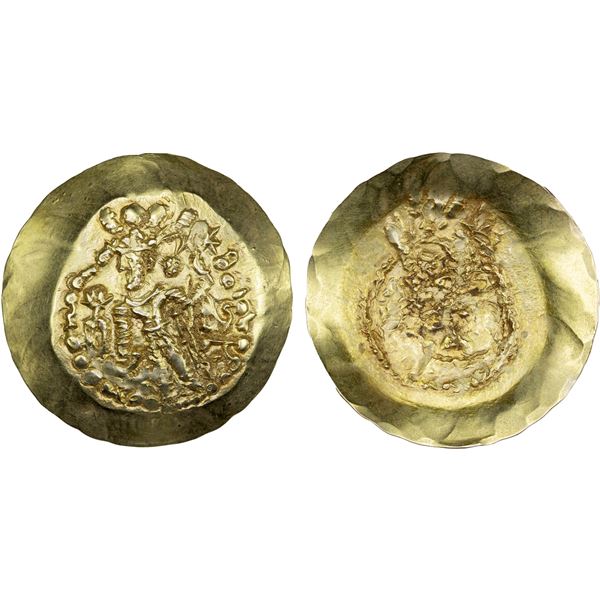 KIDARITE: Anonymous, late 4th, 5th century, AV scyphate dinar (7.54g), XF