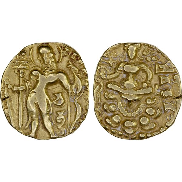 GUPTA: Chandragupta II, 383-412, AV dinar (7.92g), VF