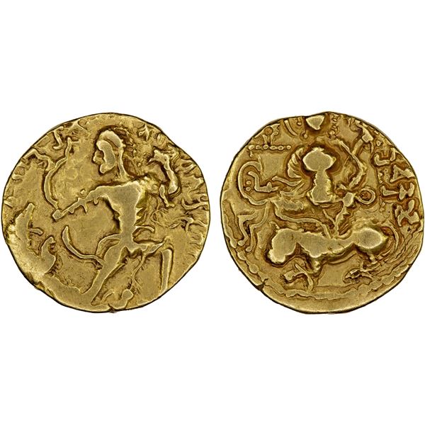 GUPTA: Chandragupta II, 383-412, AV dinar (7.72g), VF