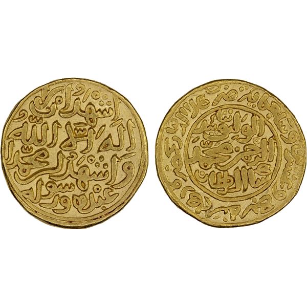 DELHI: Muhammad III b. Tughluq, 1325-1351, AV dinar (12.82g), Delhi, AH727, XF