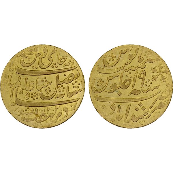 BENGAL PRESIDENCY: AV mohur (12.37g), "Murshidabad", AH1202 year 19 (frozen), XF-AU