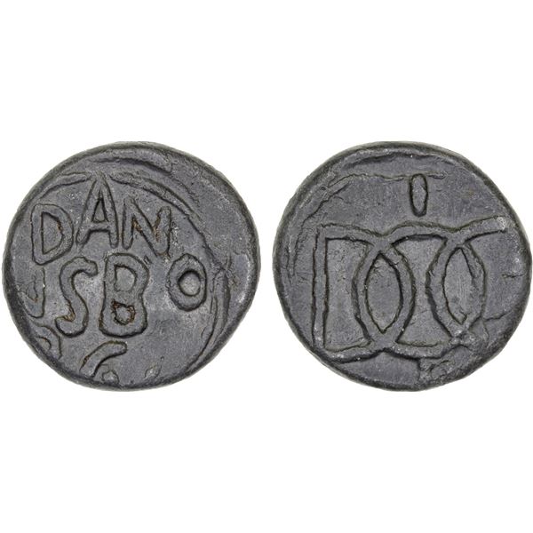 DANISH INDIA: TRANQUEBAR: Christian IV, 1620-1648, lead kas (4.05g), ND, choice XF