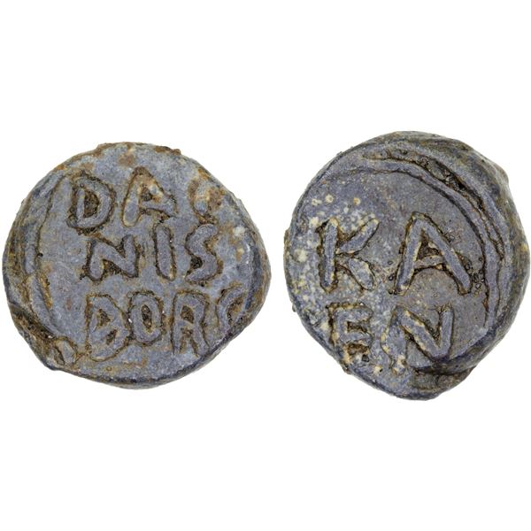 DANISH INDIA: TRANQUEBAR: Christian IV, 1620-1648, lead kas (3.86g), ND, strong XF