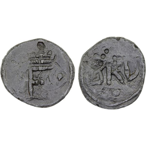 DANISH INDIA: TRANQUEBAR: Frederik III, 1648-1670, lead kas (2.88g), ND, VF
