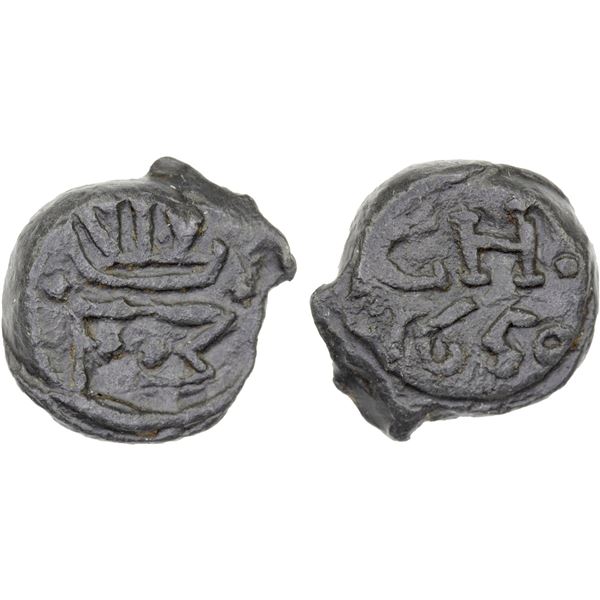 DANISH INDIA: TRANQUEBAR: Frederik III, 1648-1670, lead kas (3.66g), 1650, XF