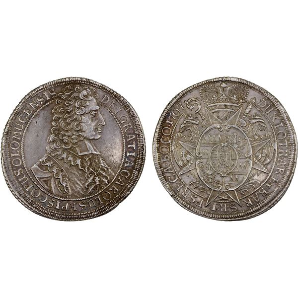 OLMÜTZ: Charles III Joseph of Lorraine, 1695-1711, AR thaler (28.50g), 1707, XF