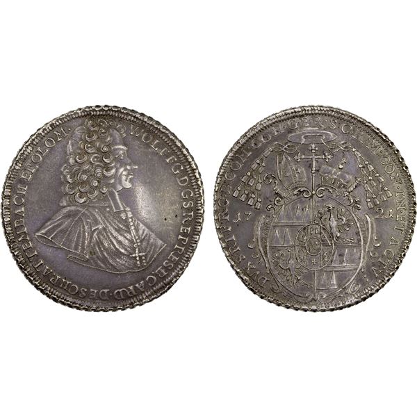 OLMÜTZ: Wolfgang von Schrattenbach, 1711-1738, AR thaler (28.73g), 1721, About XF