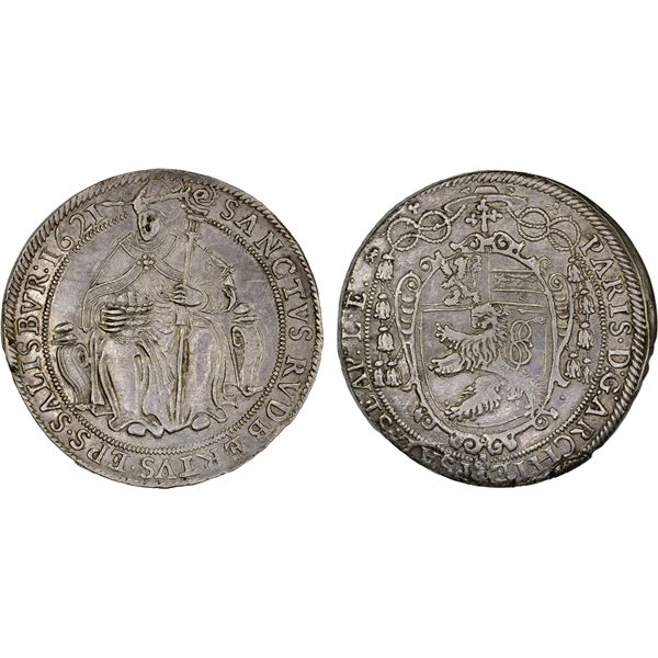 SALZBURG: Paris von Lodron, 1619-1653, AR thaler (28.00g), 1621, XF-AU