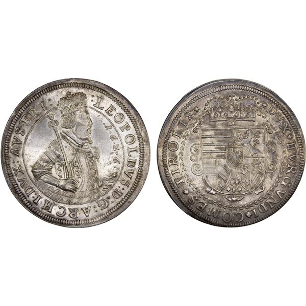 AUSTRIA: Leopold V, 1626-1632, AR thaler (28.02g), 1626, XF