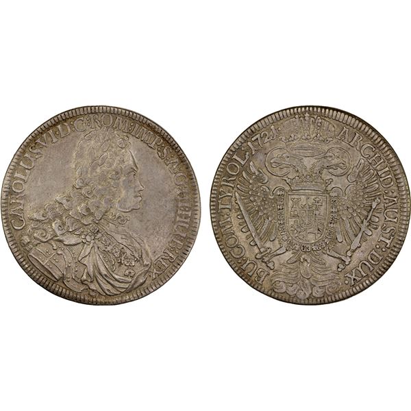 AUSTRIA: Karl VI, 1711-1746, AR thaler (28.50g), 1721, VF