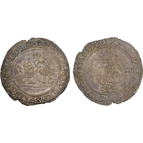 BELGIUM: FLANDERS: Maria van Bourgondië, 1477-1482, AR double briquet (3.00g), 1480, About XF