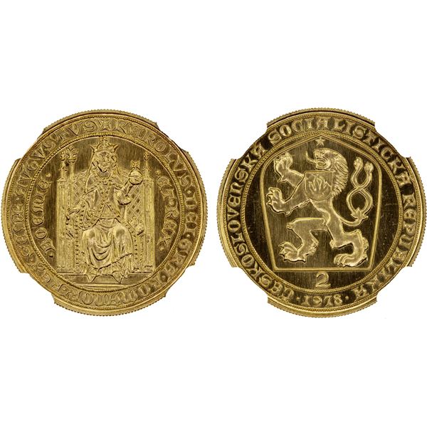 CZECHOSLOVAKIA: Socialist Republic, AV 2 dukaten, 1978, NGC MS67