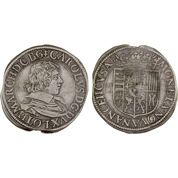 LORRAINE: Charles IV, 1625-1634, AR teston (8.72g), 1629, VF-XF