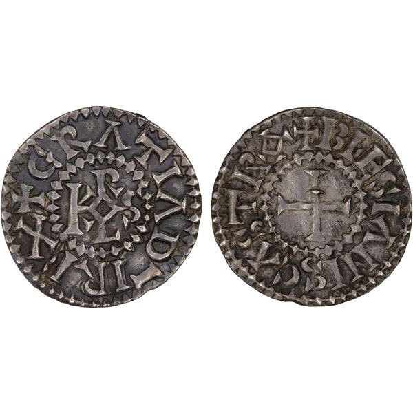 FRANCE: CAROLINGIAN: Charles, the Bald, 840-877, AR denier (1.87g), Choice VF