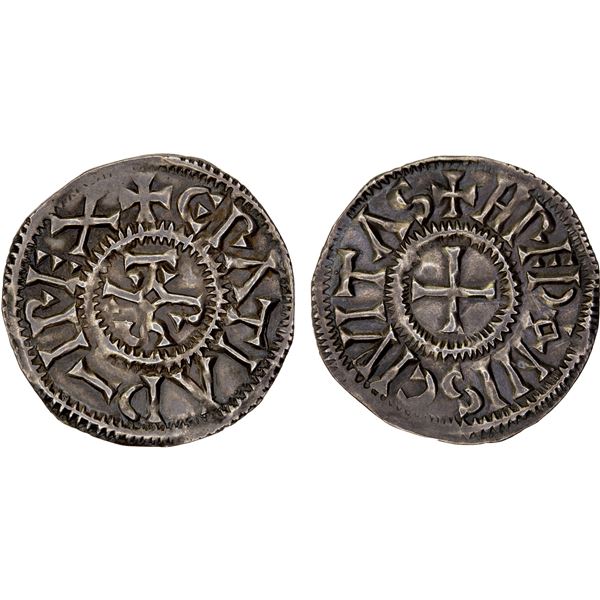 FRANCE: CAROLINGIAN: Charles, the Bald, 840-877, AR denier (1.36g), ND (864-877), XF